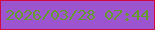 文字の大きさ：5、枠の色：d20841、背景の色：9c54cf、文字の色：679b30 無料ブログパーツのブログ時計