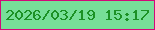 文字の大きさ：4、枠の色：d20879、背景の色：77de98、文字の色：1c9125 無料ブログパーツのブログ時計