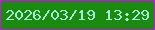 文字の大きさ：3、枠の色：d20bf5、背景の色：1a8b0e、文字の色：a4edd9 無料ブログパーツのブログ時計