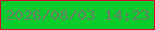 文字の大きさ：4、枠の色：d20c30、背景の色：0ccc2d、文字の色：678065 無料ブログパーツのブログ時計