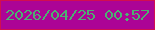 文字の大きさ：5、枠の色：d20e50、背景の色：ac0496、文字の色：4db072 無料ブログパーツのブログ時計