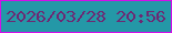 文字の大きさ：1、枠の色：d20ee9、背景の色：2498a7、文字の色：6d2873 無料ブログパーツのブログ時計