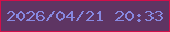 文字の大きさ：2、枠の色：d20f4a、背景の色：5e3563、文字の色：8788e0 無料ブログパーツのブログ時計