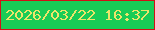 文字の大きさ：2、枠の色：d21016、背景の色：19cc56、文字の色：ece56a 無料ブログパーツのブログ時計