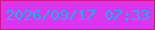 文字の大きさ：4、枠の色：d21389、背景の色：db36ef、文字の色：0fb7e8 無料ブログパーツのブログ時計