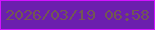 文字の大きさ：2、枠の色：d213ff、背景の色：6b1fae、文字の色：725854 無料ブログパーツのブログ時計