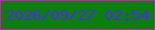 文字の大きさ：1、枠の色：d217bf、背景の色：09800a、文字の色：5821f7 無料ブログパーツのブログ時計
