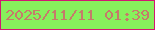 文字の大きさ：4、枠の色：d21872、背景の色：87f05c、文字の色：c67b6a 無料ブログパーツのブログ時計