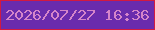 文字の大きさ：4、枠の色：d21941、背景の色：6a2bad、文字の色：d585ca 無料ブログパーツのブログ時計