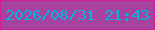 文字の大きさ：4、枠の色：d21d94、背景の色：a5439e、文字の色：01b5e0 無料ブログパーツのブログ時計
