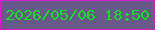 文字の大きさ：5、枠の色：d21ece、背景の色：675988、文字の色：12df23 無料ブログパーツのブログ時計
