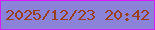文字の大きさ：5、枠の色：d21ffc、背景の色：8b83d8、文字の色：983f1d 無料ブログパーツのブログ時計