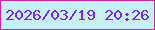 文字の大きさ：5、枠の色：d220a4、背景の色：c6f2f5、文字の色：8020f1 無料ブログパーツのブログ時計