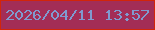 文字の大きさ：1、枠の色：d22509、背景の色：a32d56、文字の色：809acf 無料ブログパーツのブログ時計