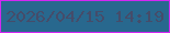 文字の大きさ：2、枠の色：d227f3、背景の色：28688e、文字の色：454c6a 無料ブログパーツのブログ時計