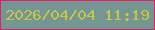 文字の大きさ：1、枠の色：d2286a、背景の色：769693、文字の色：c4c54b 無料ブログパーツのブログ時計