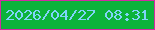 文字の大きさ：5、枠の色：d22ba3、背景の色：0cb33b、文字の色：80d4f9 無料ブログパーツのブログ時計