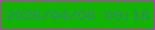 文字の大きさ：5、枠の色：d22bcc、背景の色：13b304、文字の色：2d8c68 無料ブログパーツのブログ時計
