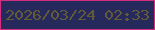 文字の大きさ：5、枠の色：d22d7e、背景の色：26295c、文字の色：645a38 無料ブログパーツのブログ時計