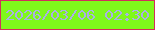文字の大きさ：4、枠の色：d22e5b、背景の色：7ff81b、文字の色：aab0e6 無料ブログパーツのブログ時計