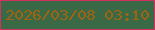 文字の大きさ：5、枠の色：d22f63、背景の色：3a6945、文字の色：a06314 無料ブログパーツのブログ時計