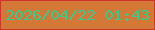 文字の大きさ：1、枠の色：d23330、背景の色：d47838、文字の色：32cc8e 無料ブログパーツのブログ時計