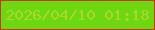 文字の大きさ：2、枠の色：d23401、背景の色：6cd811、文字の色：afd72a 無料ブログパーツのブログ時計