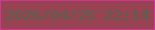 文字の大きさ：2、枠の色：d23499、背景の色：974352、文字の色：54644b 無料ブログパーツのブログ時計