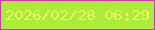 文字の大きさ：2、枠の色：d235b0、背景の色：a9ec39、文字の色：edfb5f 無料ブログパーツのブログ時計
