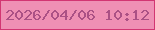 文字の大きさ：5、枠の色：d23672、背景の色：ef90b4、文字の色：ab5185 無料ブログパーツのブログ時計