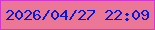 文字の大きさ：2、枠の色：d236d0、背景の色：eb7695、文字の色：0519d9 無料ブログパーツのブログ時計