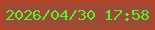 文字の大きさ：3、枠の色：d23a0f、背景の色：9f4937、文字の色：53f231 無料ブログパーツのブログ時計