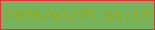 文字の大きさ：1、枠の色：d23a36、背景の色：76b35d、文字の色：98aa15 無料ブログパーツのブログ時計