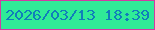 文字の大きさ：2、枠の色：d23ba3、背景の色：30eb97、文字の色：107eba 無料ブログパーツのブログ時計