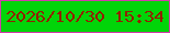 文字の大きさ：1、枠の色：d23baa、背景の色：01d509、文字の色：931f03 無料ブログパーツのブログ時計
