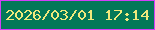 文字の大きさ：3、枠の色：d23ff8、背景の色：037858、文字の色：f0e97c 無料ブログパーツのブログ時計
