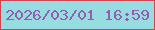 文字の大きさ：2、枠の色：d24251、背景の色：97dce0、文字の色：925eae 無料ブログパーツのブログ時計