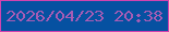 文字の大きさ：1、枠の色：d243af、背景の色：0651a1、文字の色：a65cb5 無料ブログパーツのブログ時計