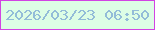 文字の大きさ：3、枠の色：d243e3、背景の色：ddfde5、文字の色：93bcd8 無料ブログパーツのブログ時計