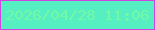 文字の大きさ：4、枠の色：d244e1、背景の色：55efc1、文字の色：73f9a5 無料ブログパーツのブログ時計