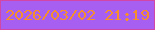 文字の大きさ：5、枠の色：d247a5、背景の色：a65ff0、文字の色：f58f2d 無料ブログパーツのブログ時計