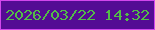 文字の大きさ：5、枠の色：d247ed、背景の色：540c94、文字の色：53bc48 無料ブログパーツのブログ時計