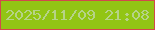 文字の大きさ：5、枠の色：d2494b、背景の色：92c514、文字の色：b6d388 無料ブログパーツのブログ時計