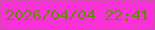 文字の大きさ：2、枠の色：d249b3、背景の色：f832d7、文字の色：66870c 無料ブログパーツのブログ時計