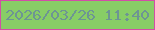文字の大きさ：2、枠の色：d24ea6、背景の色：88cd66、文字の色：6d9593 無料ブログパーツのブログ時計