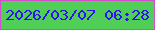文字の大きさ：5、枠の色：d24ecd、背景の色：51ce58、文字の色：2d12f6 無料ブログパーツのブログ時計