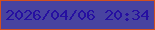 文字の大きさ：3、枠の色：d24f1e、背景の色：4843a0、文字の色：2610a1 無料ブログパーツのブログ時計