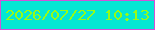 文字の大きさ：2、枠の色：d251d9、背景の色：04e7d3、文字の色：96fb17 無料ブログパーツのブログ時計