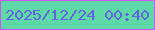 文字の大きさ：4、枠の色：d252fb、背景の色：5fd8a8、文字の色：6166dd 無料ブログパーツのブログ時計