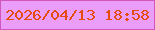 文字の大きさ：2、枠の色：d257bb、背景の色：ea9ef9、文字の色：e54b0e 無料ブログパーツのブログ時計